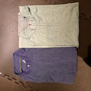 Johnnie O XL athletic long sleeve shirt blue and light green